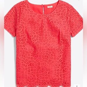 J. Crew factory salmon lace tee shirt size 2 or Medium